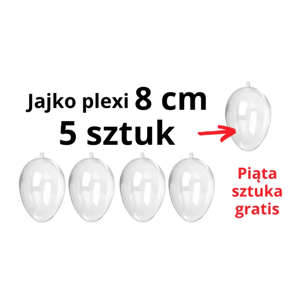 Jajko PLEXI składane  - 8 cm - 5 sztuk
