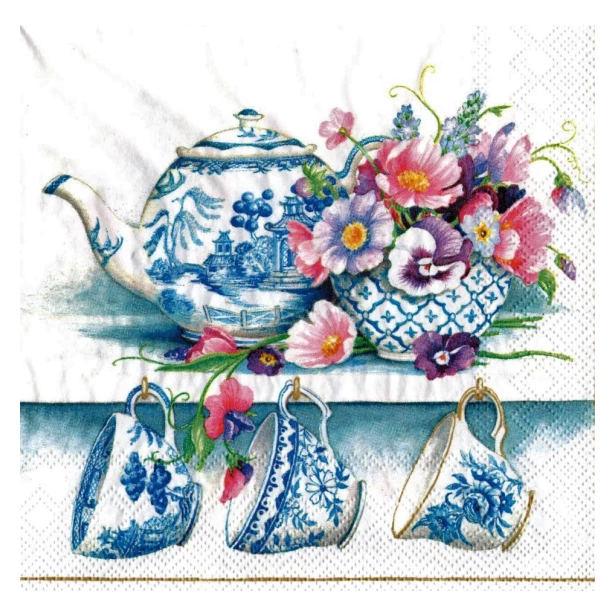 Serwetka - herbata, zastawa