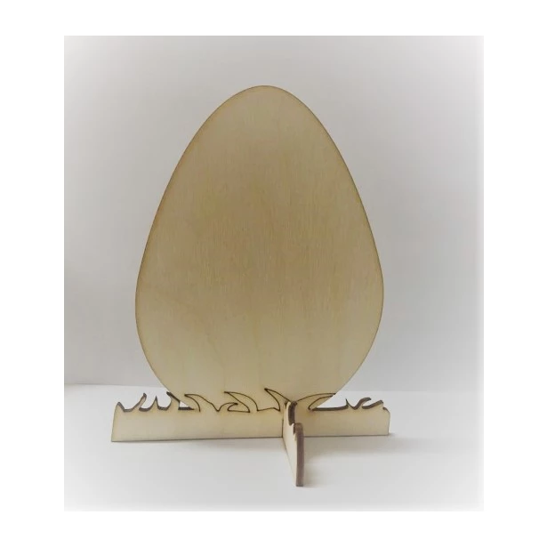 Jajko ze sklejki z trawą 18,5 cm