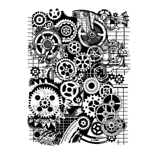 STEMPEL KAUCZUKOWY 15x20 cm MIXED MEDIA GEARS