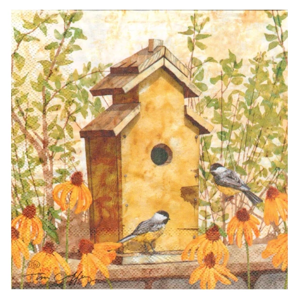 Serwetka  - domek dla ptaków