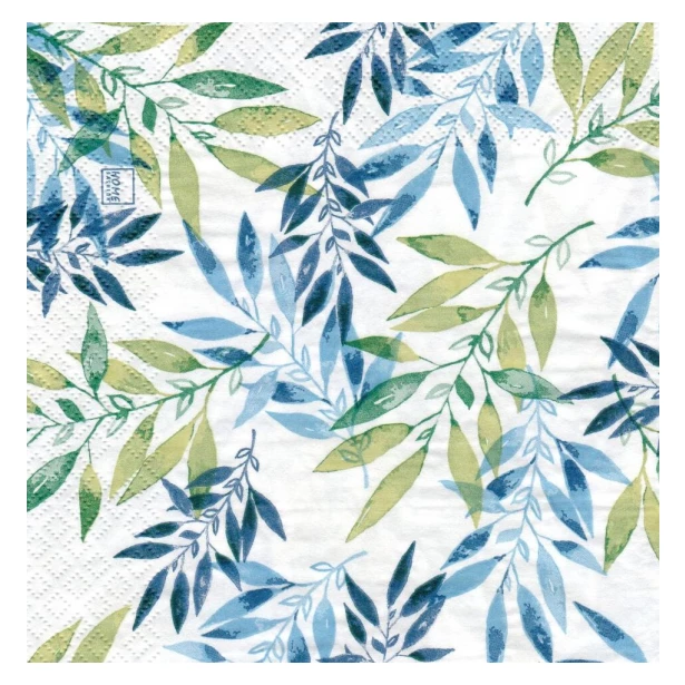Serwetka - niebiesko-zielone liście