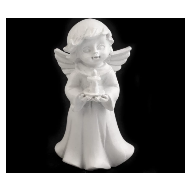 Aniołek gipsowy z świeczką 6.2 cm