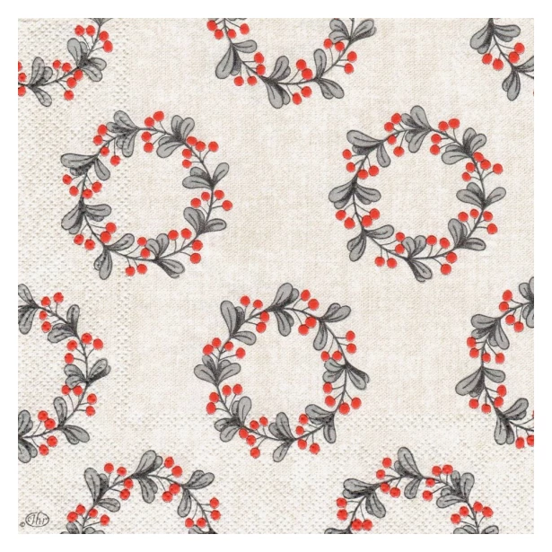 Serwetka - świąteczne wianuszki