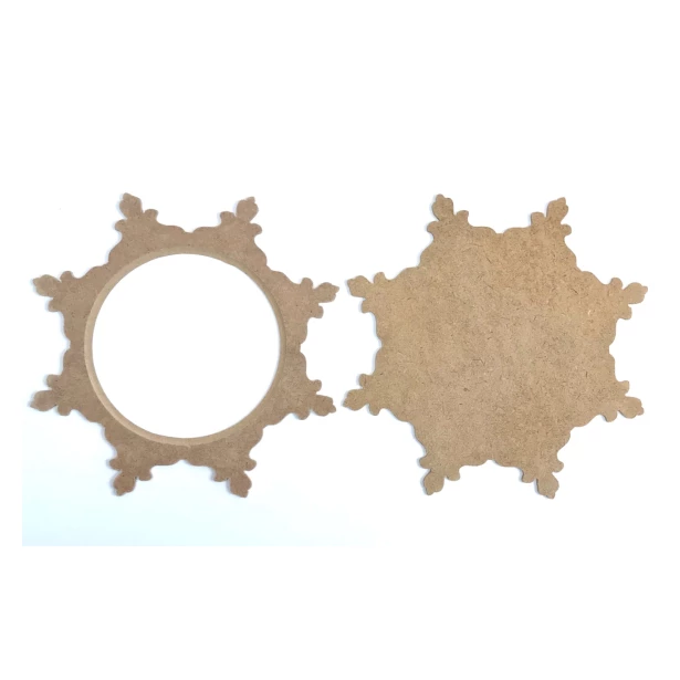 Bombka śnieżynka dwuczęściowa 17,5 cm - 2 elementy