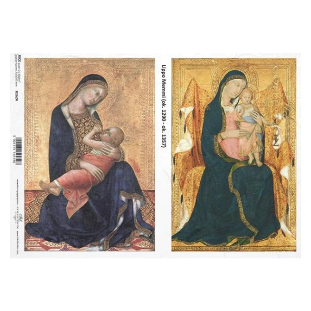 PAPIER RYŻOWY  A4 -  ikony, obrazy religijne,  Madonna z dzieciątkiem