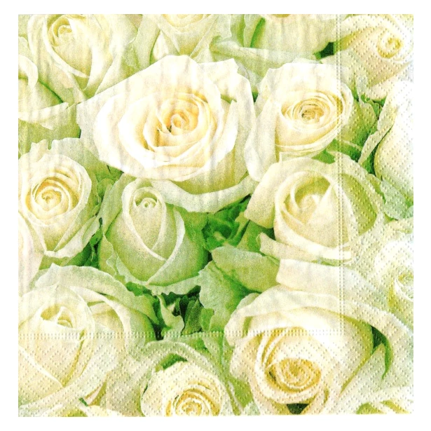 Serwetka - Białe róże