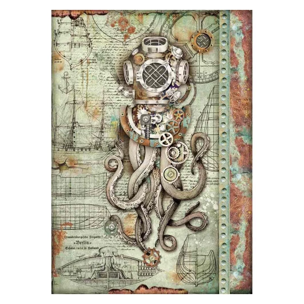 PAPIER RYŻOWY A4 SEA WORLD OŚMIORNICA