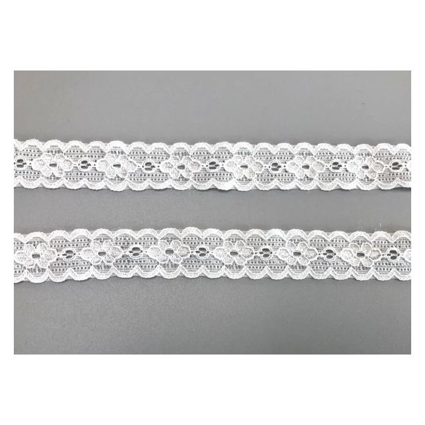 Koronka bawełniana biała ELASTYCZNA szerokość 18 mm - 1 metr