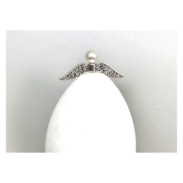 Nakładka biżuteryjna metalowa SKRZYDŁA  8x30mm PLATYNA - 3 sztuki