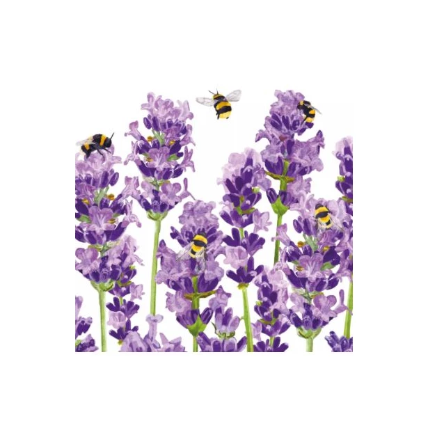 Serwetka - Lawenda, pszczoły