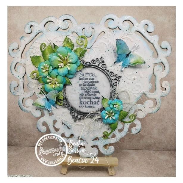 Baza serce ornament HDF/MDF - 21x19cm