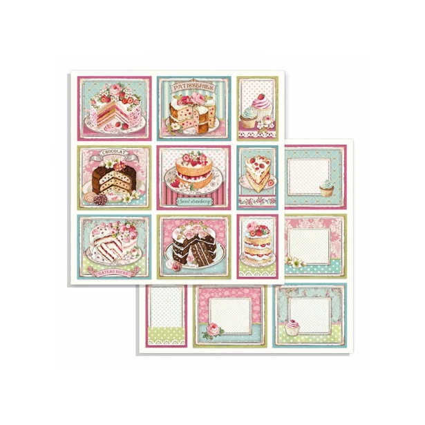 Bloczek papierów do scrapbookingu - 10 arkuszy  30x30 cm SWEETY