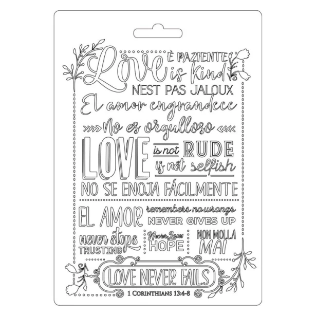 Foremka teksturowa do mas strukturalnych A5 14,8x21 cm LOVE STORY NAPISY