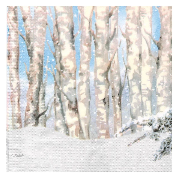 Serwetka - Zimowy las