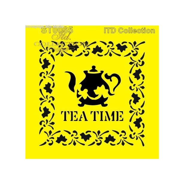 Szablon maska 16x16cm -  Tea time, dekory, szlaczki, ornamenty