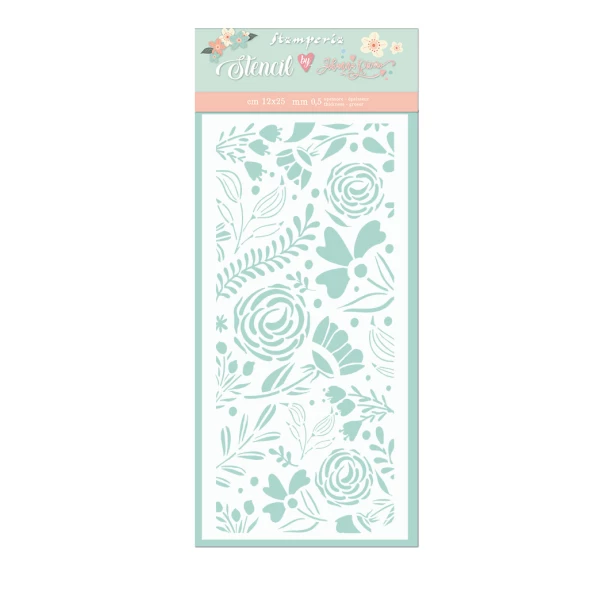 SZABLON 3D 12x25 cm LOVE STORY DUŻE RÓŻE