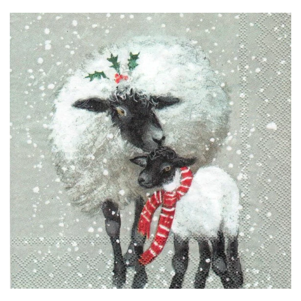 Serwetka mała - Zimowe owieczki