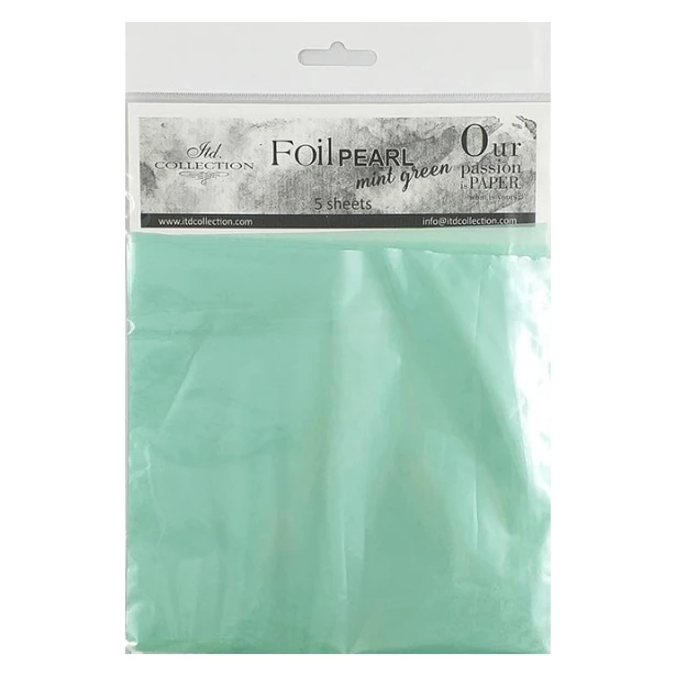 Folia perłowa - miętowo zielona 5 sztuk