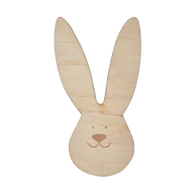 Wielkanocny królik zawieszka ze sklejki 6x9,5cm