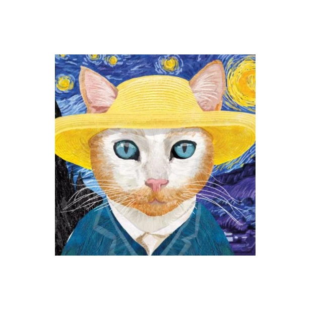 Serwetka mała - Kot w kapeluszu