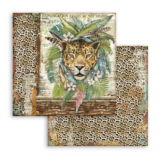 Bloczek papierów do scrapbookingu - 10 arkuszy  30x30 cm AMAZONIA