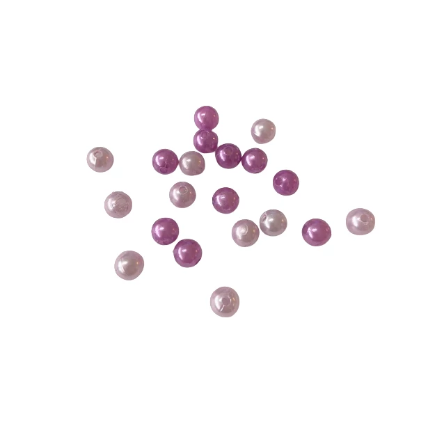 Perełki fioletowe lawendowe perłowe średnica 10 mm - 20sztuk