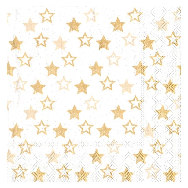 Serwetka - Złote gwiazdki