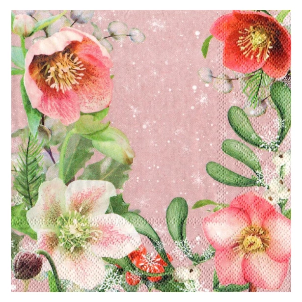 Serwetka - Zimowe kwiaty
