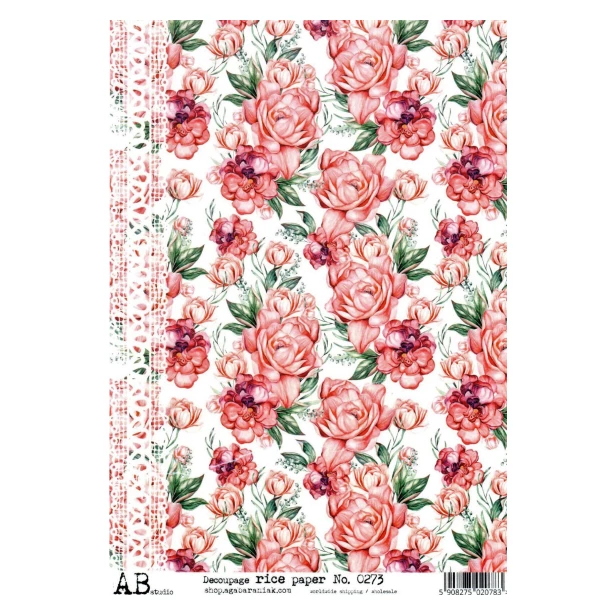 Papier ryżowy A4 - Róże