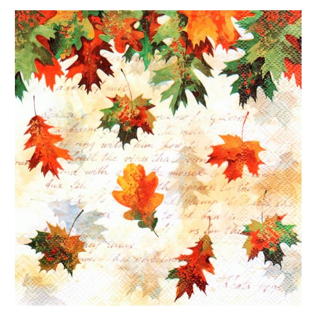 Serwetka - Liście, napisy