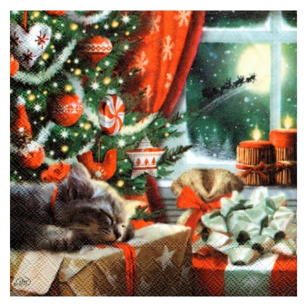 Serwetka -  Świąteczne kotki
