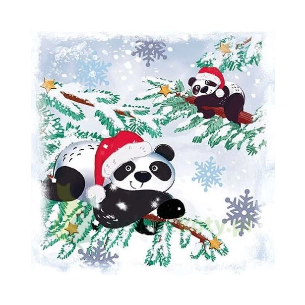 Serwetka - Zimowe pandy