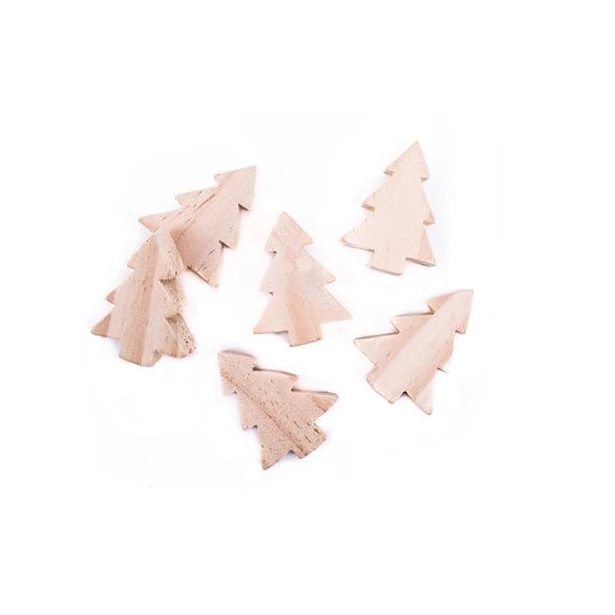 Drewniane choinki 4x5,4 grubość: 1,5cm - 6 sztuk