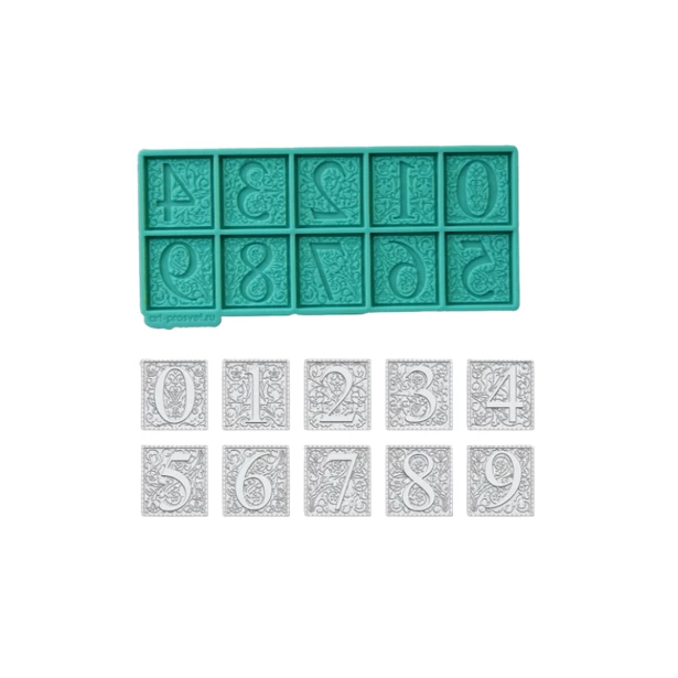 Liczby z ornamentem foremka silikonowa 2,5x2,5cm - litera