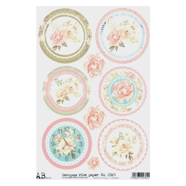 Papier ryżowy A4 - Okrągłe obrazki, Kwiaty