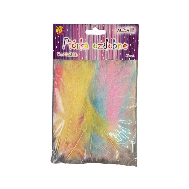 Piórka pastelowe 10-13cm - 50 sztuk