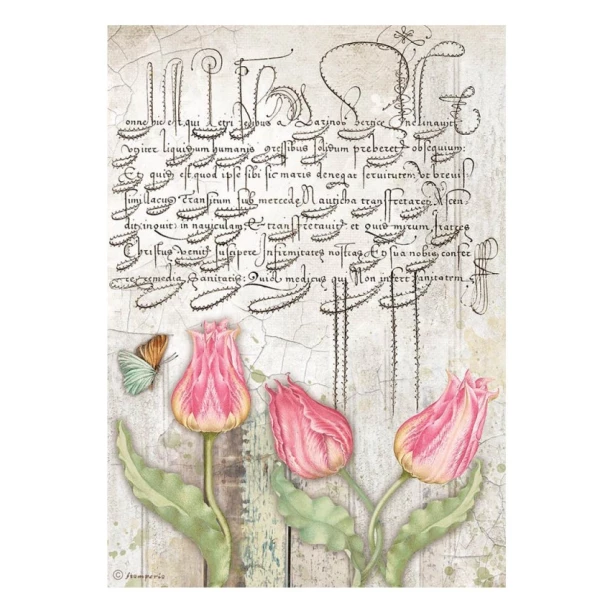 Papier ryżowy A4 Romantic Garden Tulipany