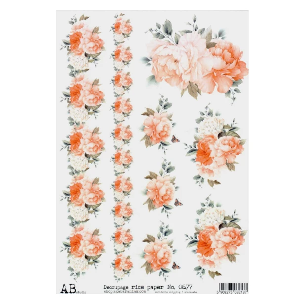 Papier ryżowy A4 - Kwiaty