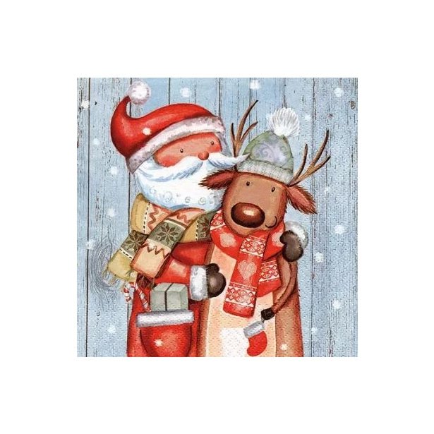 Serwetka - Święty Mikołaj, renifer