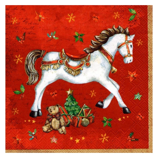 Serwetka mała - Koń, konik, prezenty