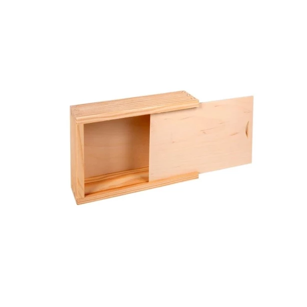 Drewniane pudełko prostokątne z zasuwką - 24,5x9,8x17cm