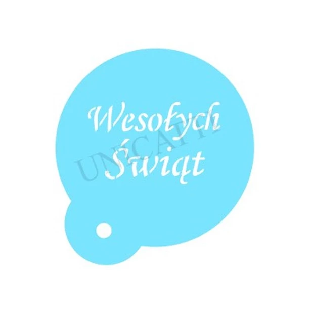 Szablon Wesołych świąt 7x7cm