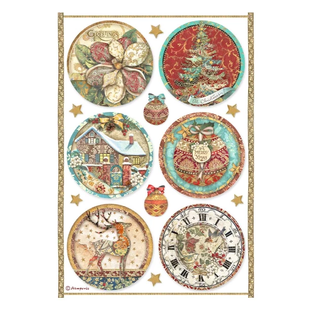 Papier ryżowy A4 - Christmas Greetings 6 Dekorów