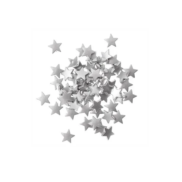 KORALIKI GWIAZDKI ŚREDNICA 1,5 CM 60 SZT. SREBRNE