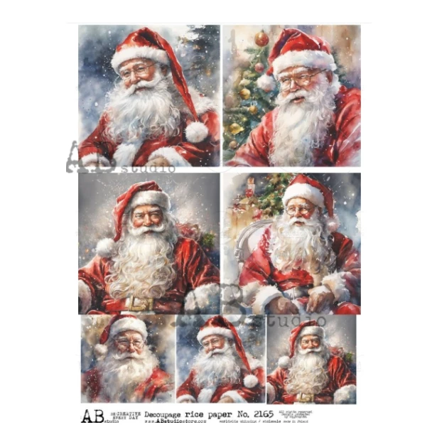 Papier ryżowy A4 - Boże Narodzenie, Mikołaj