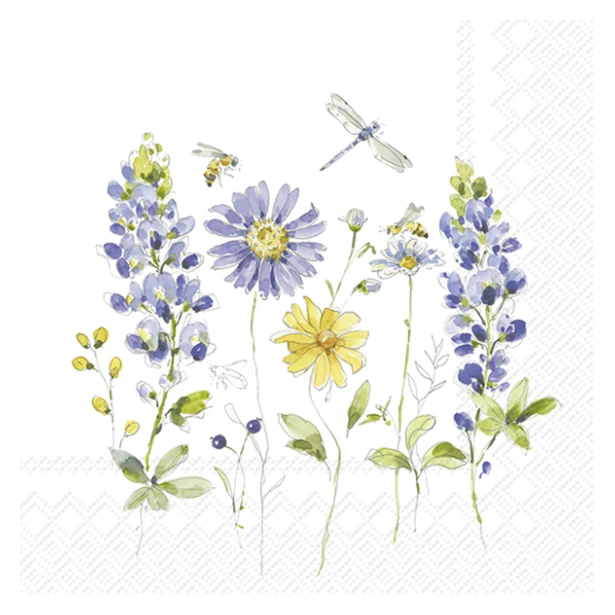 Serwetka - Lawenda, kwiatki