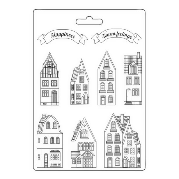 STAMPERIA FOREMKA DO ODLEWÓW 21x29,7cm DOMKI, KAMIENICZKI
