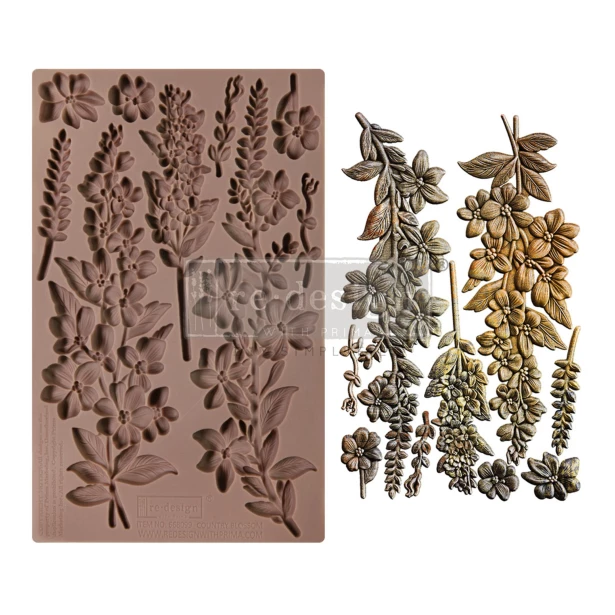 PRIMA-FOREMKA SILIKONOWA 20x13 cm  COUNTRY BLOSSOM, KWIATY