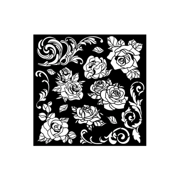 STAMPERIA SZABLON 3D 18x18cm SHABBY ROSE RÓŻANE TŁO, RÓŻA